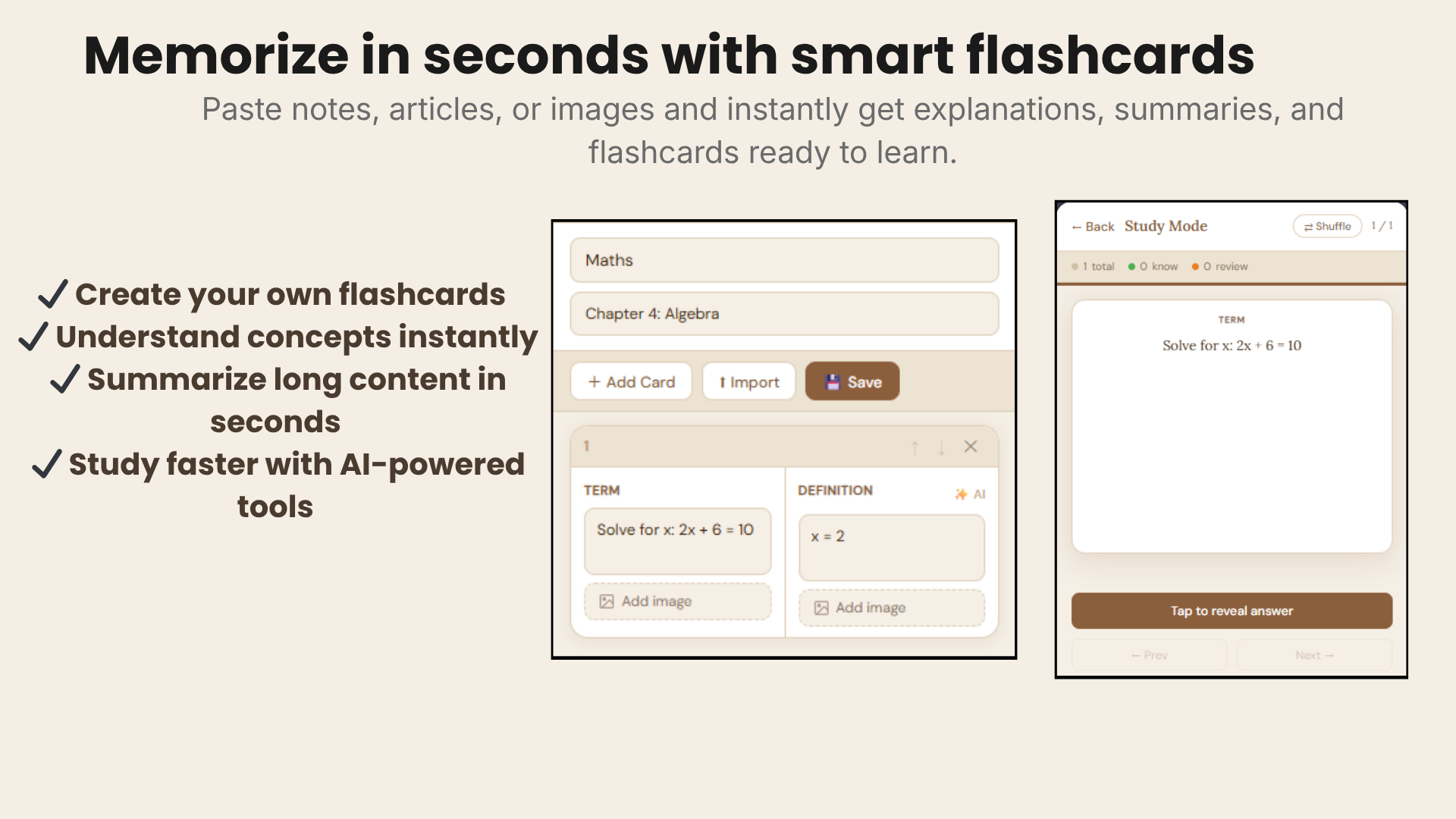 StudyNest Flashcards with spaced repetition